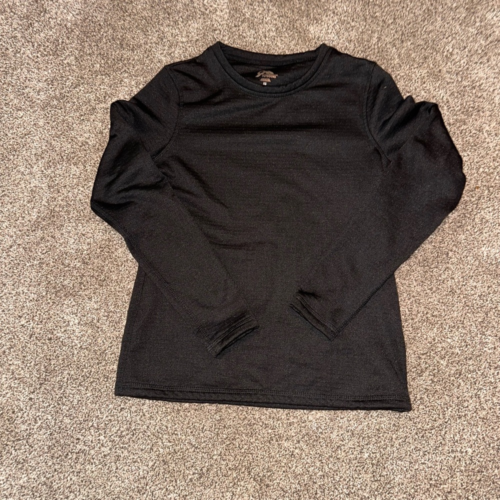 Colosseum Black Long Sleeve Fleece Lined Kids Shirt